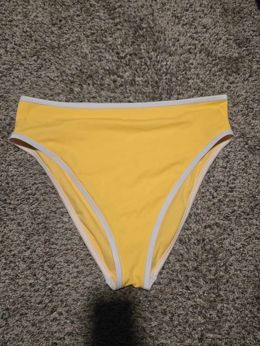 Shade & Shore Yellow And White Swimsuit Bottoms Size XL